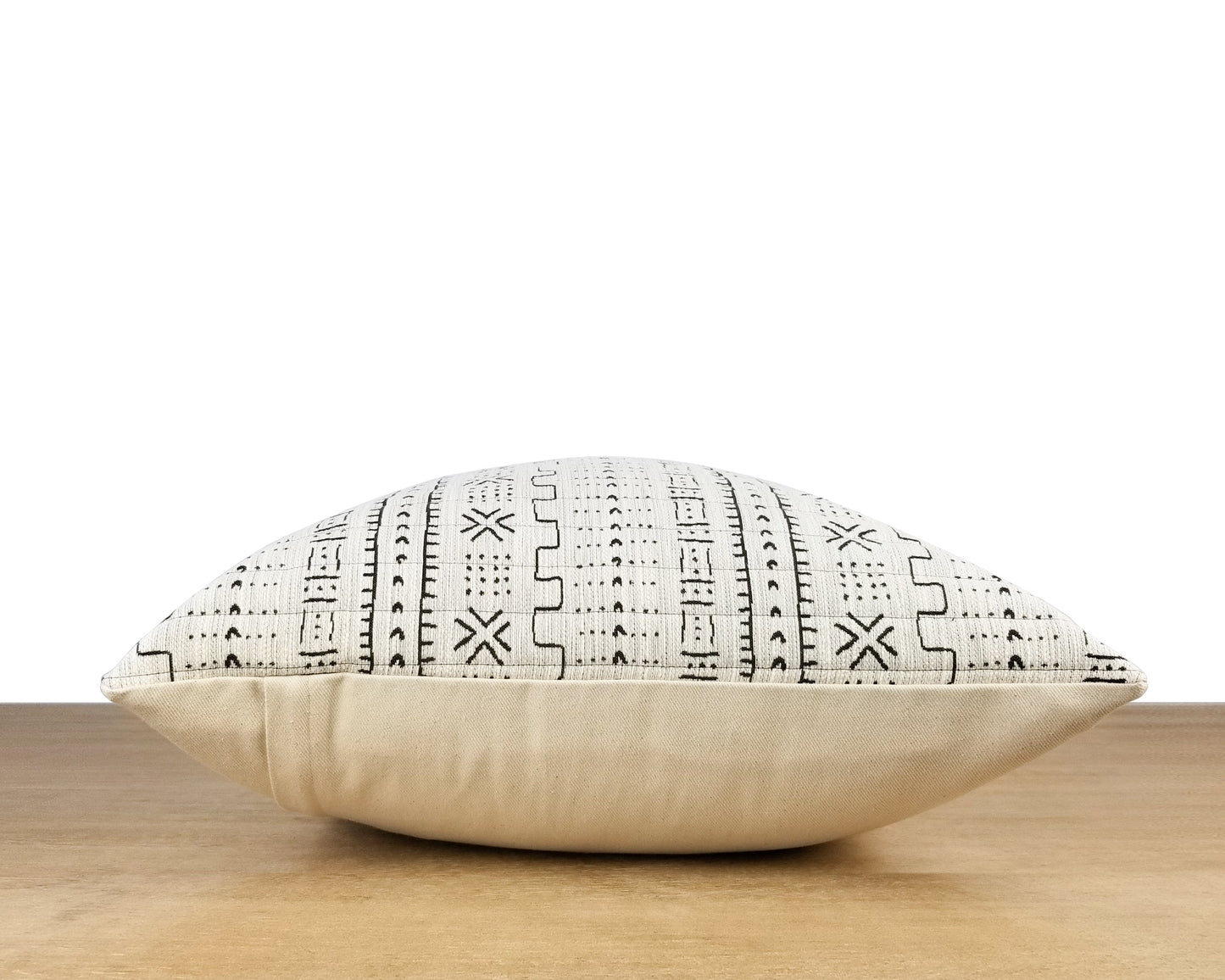 White Bogolan Quilted Jacquard Throw Pillow Cover