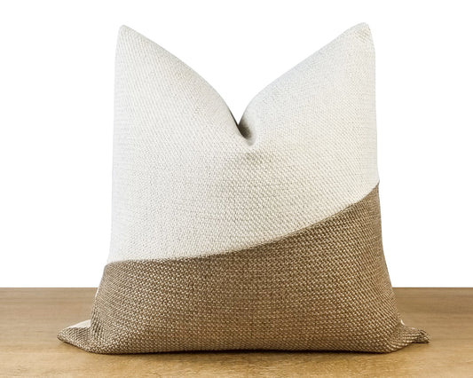 Dark Beige LUCCA Textured Throw Pillow Cover
