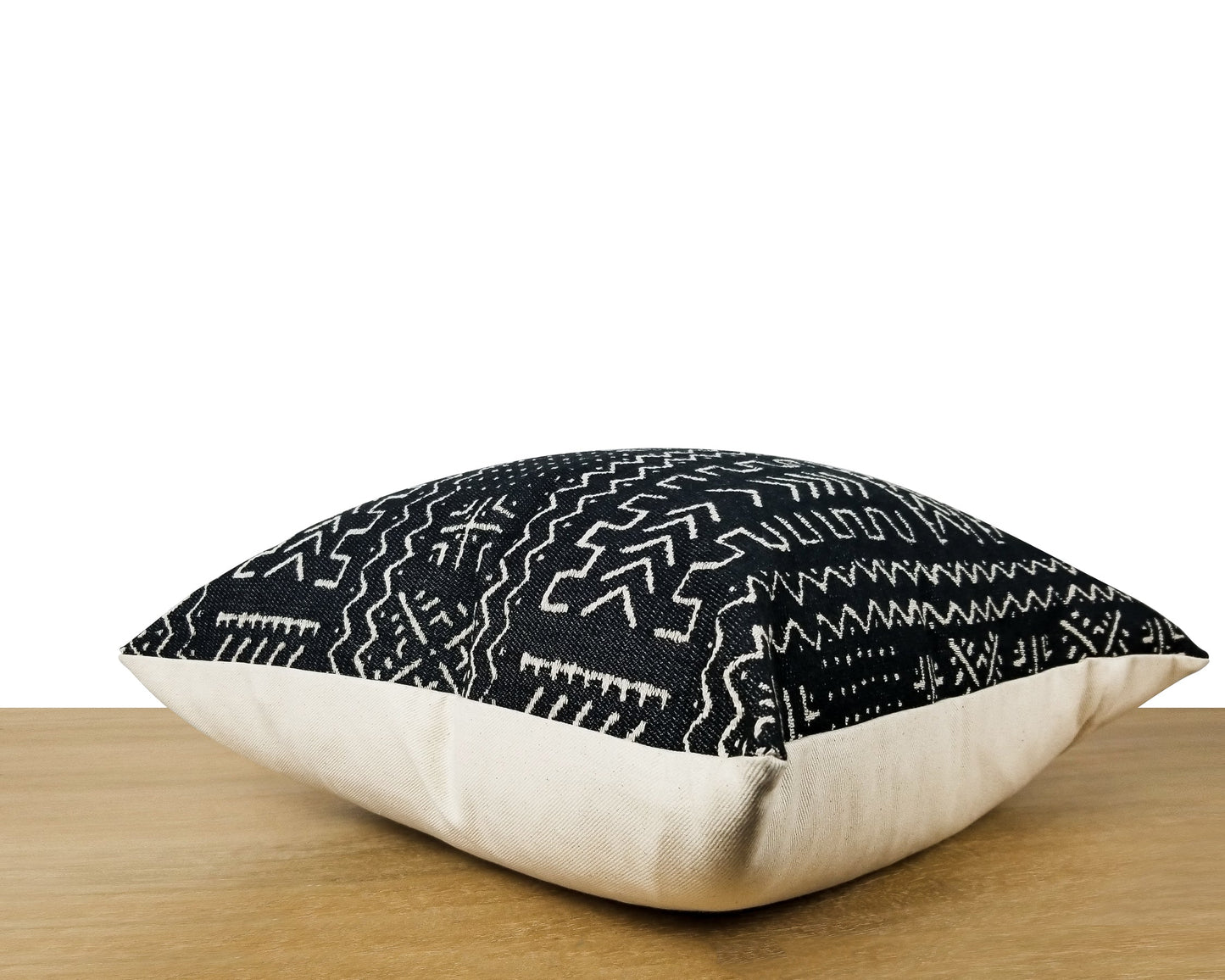 Black Bogolan Jacquard Throw Pillow Cover