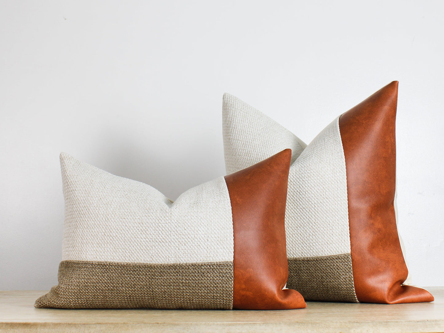 Cognax Faux Leather AVERY Textured Throw Pillow Cover