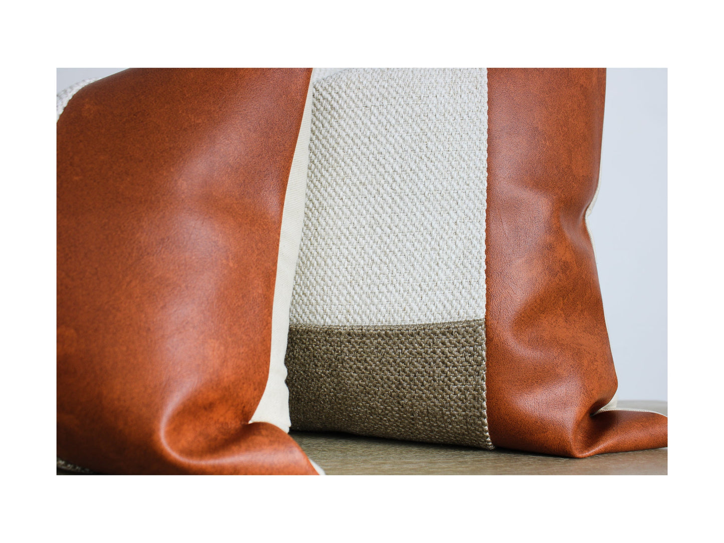 Cognax Faux Leather AVERY Textured Throw Pillow Cover