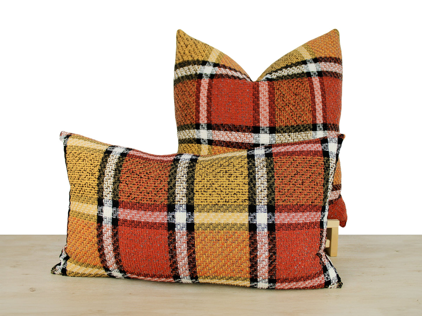 Retro Red Plaid Pillow Cover