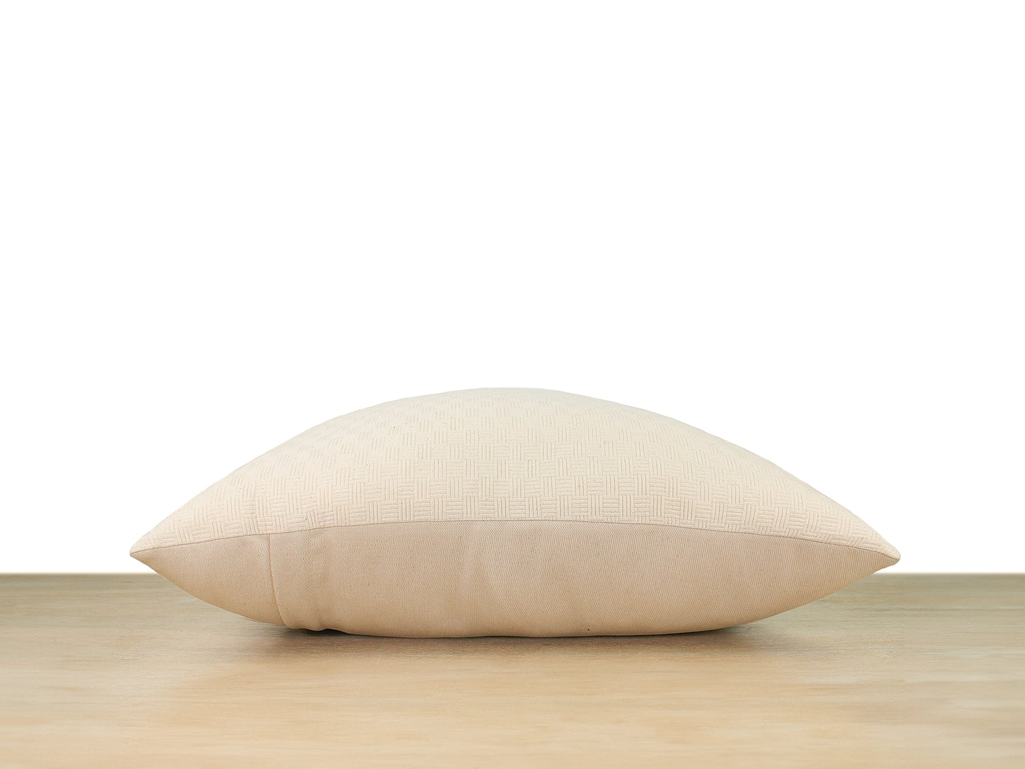 Cream Basket Weave Quilted Front Pillow Cover