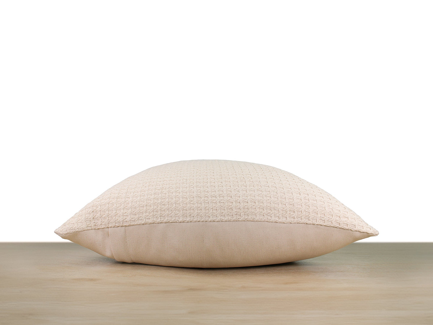Cream Knit Pattern Quilted Front Pillow Cover