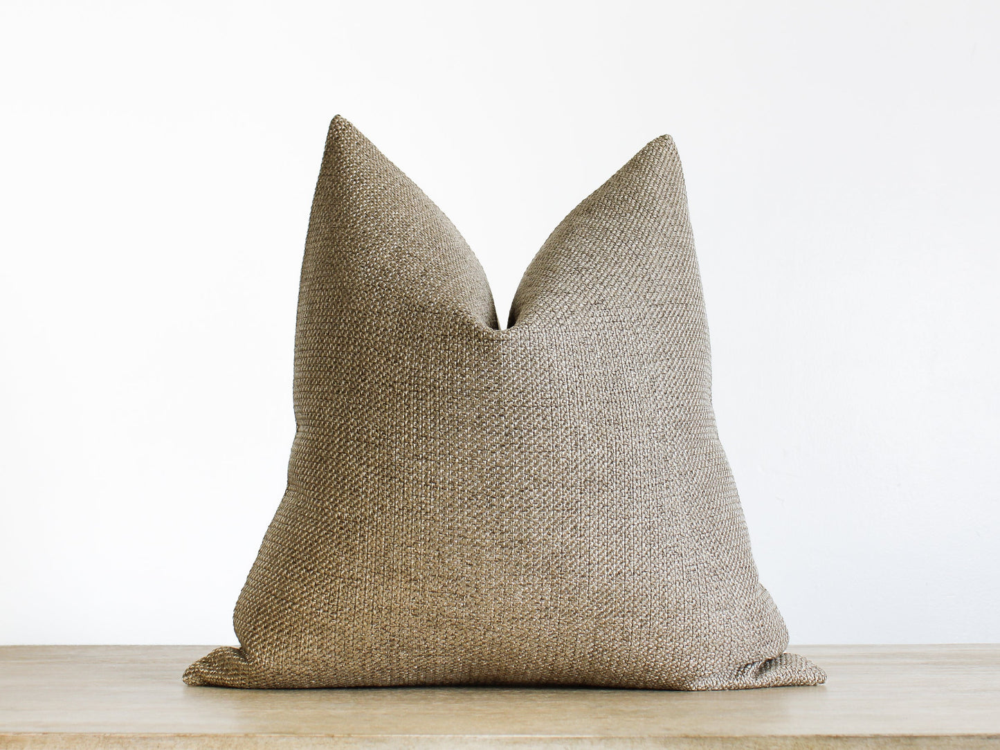 Dark Beige SOLID Textured Throw Pillow Cover