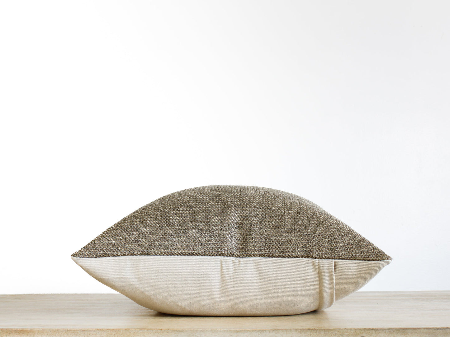 Dark Beige SOLID Textured Throw Pillow Cover