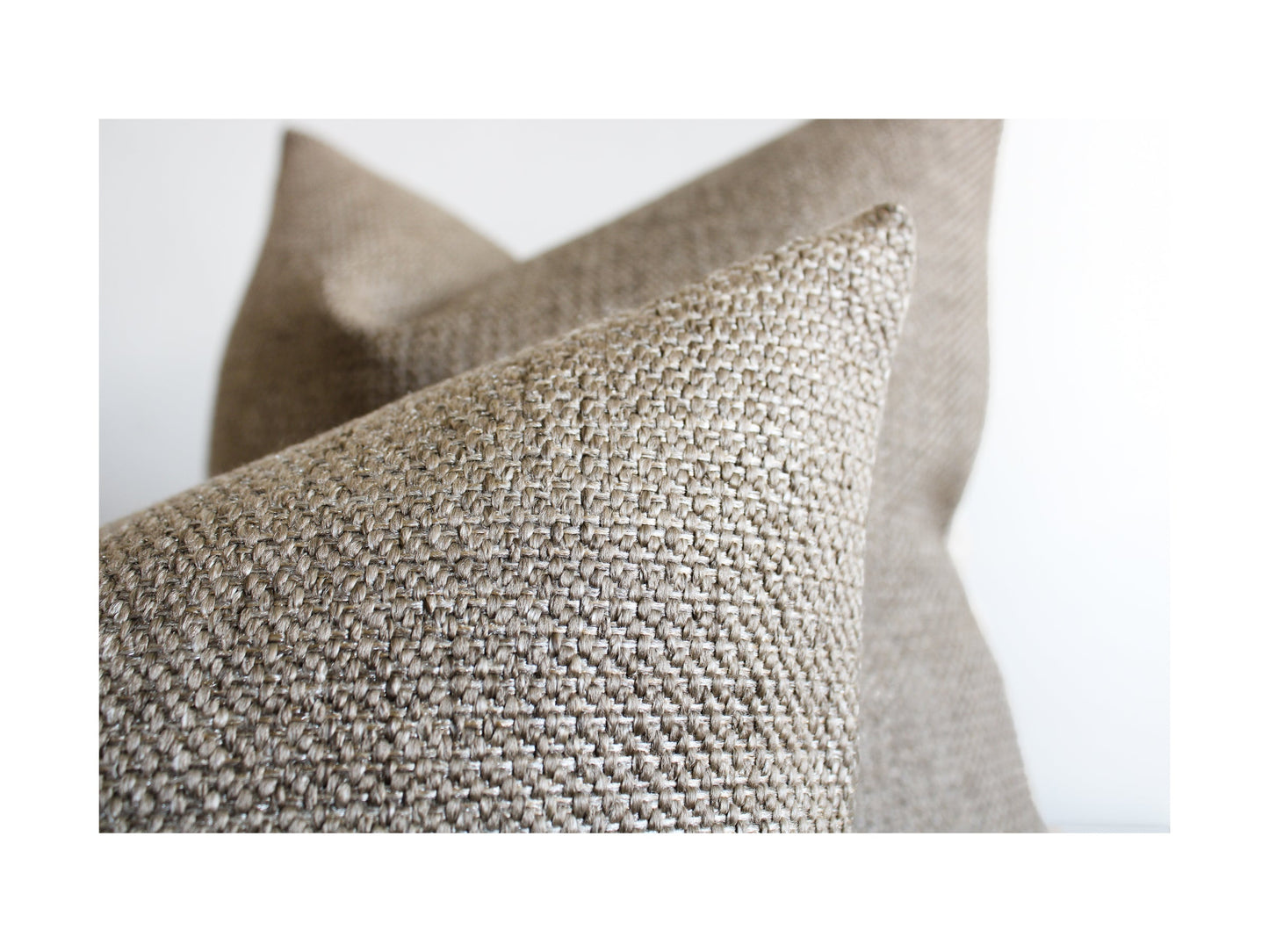 Dark Beige SOLID Textured Throw Pillow Cover