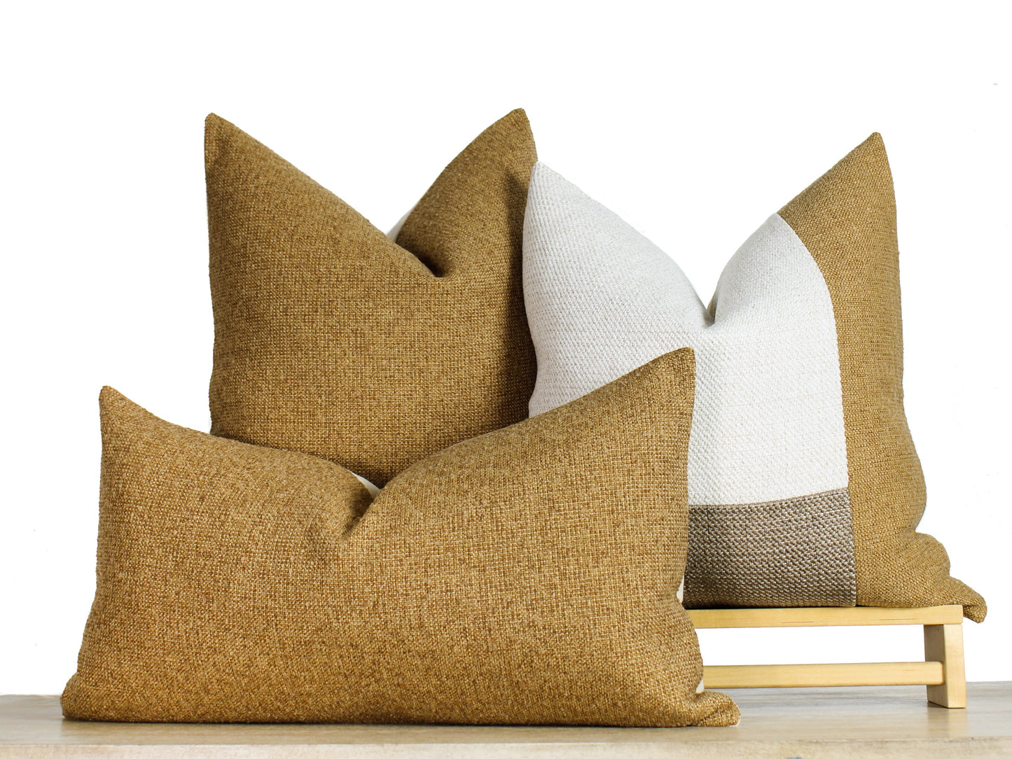 Mustard Yellow AVERY Textured Throw Pillow Cover