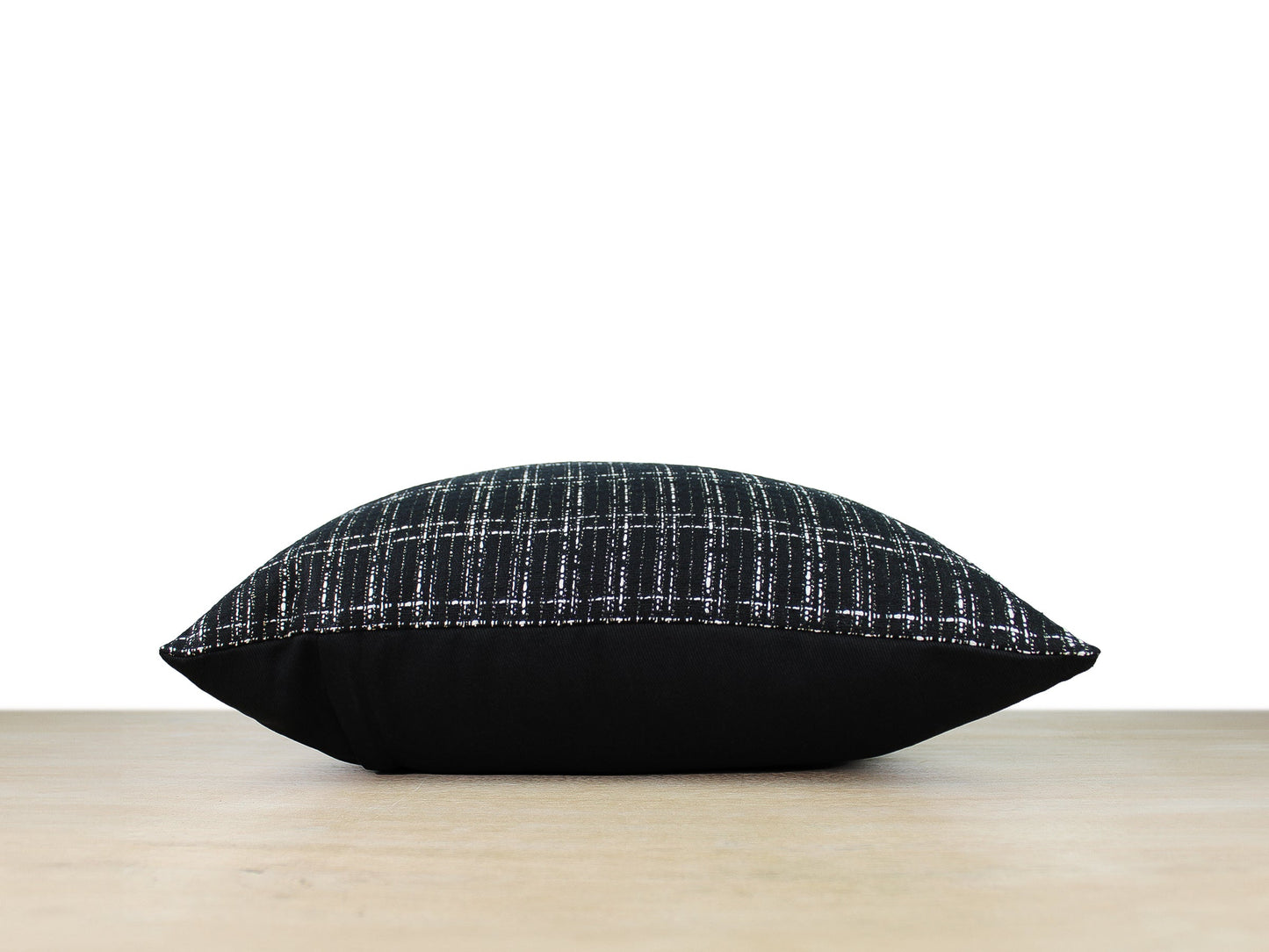 Black and White Plaid Tweed Pillow Cover