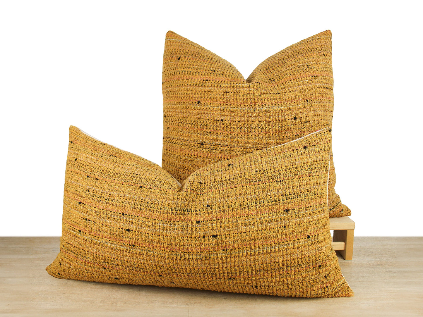 Golden Yellow Tweed Melange Pillow Cover