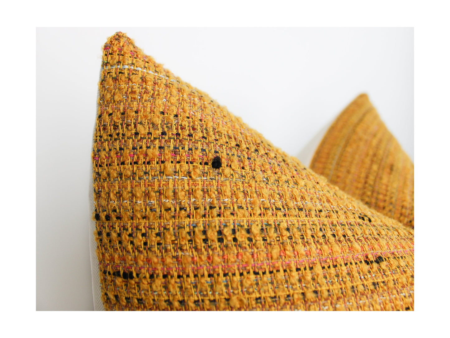 Golden Yellow Tweed Melange Pillow Cover