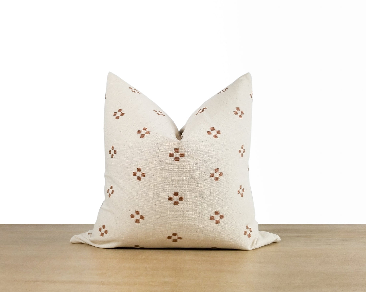 White & Sienna Printed Pillow Cover