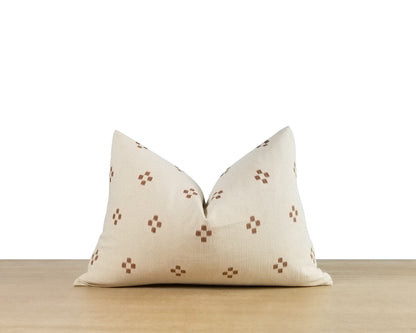White & Sienna Printed Pillow Cover