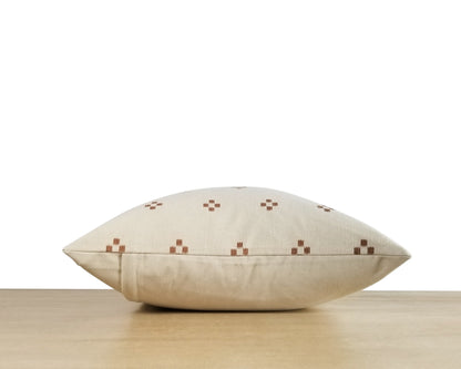 White & Sienna Printed Pillow Cover