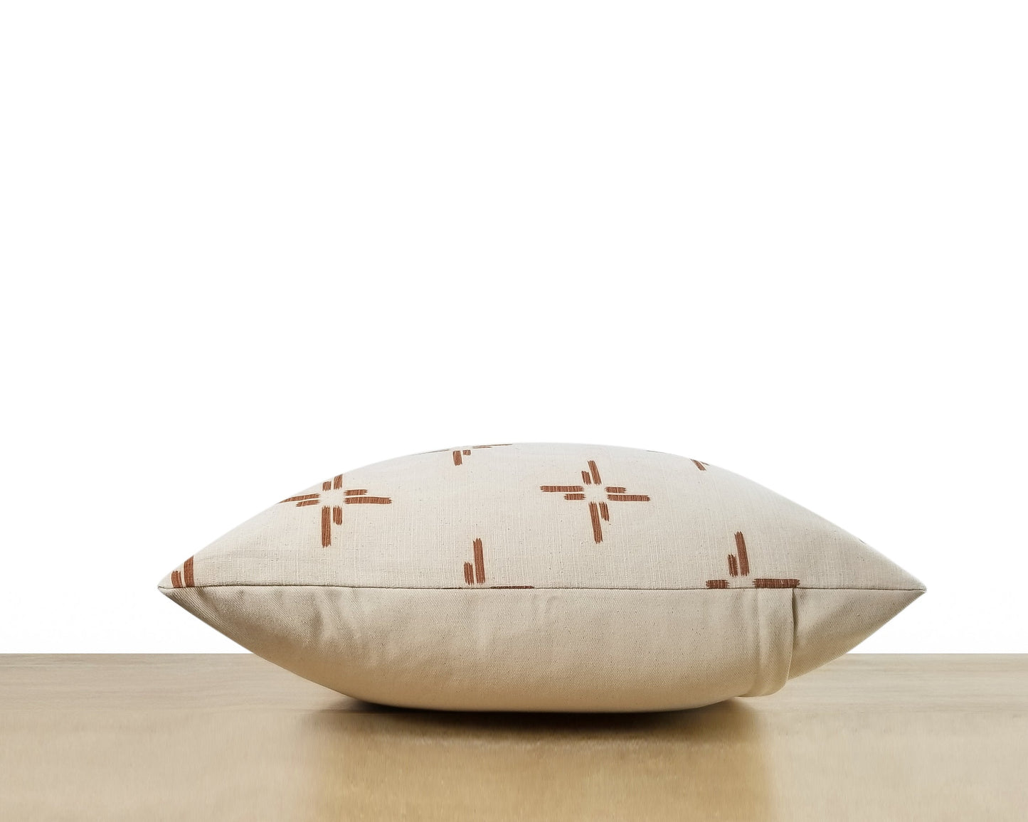 White & Sienna Printed Pillow Cover
