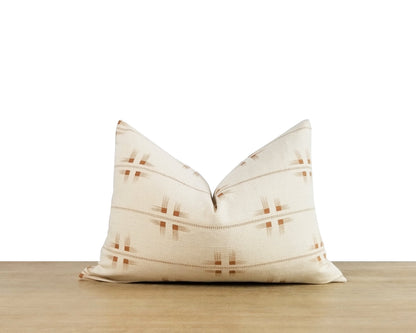 White & Sienna Printed Pillow Cover