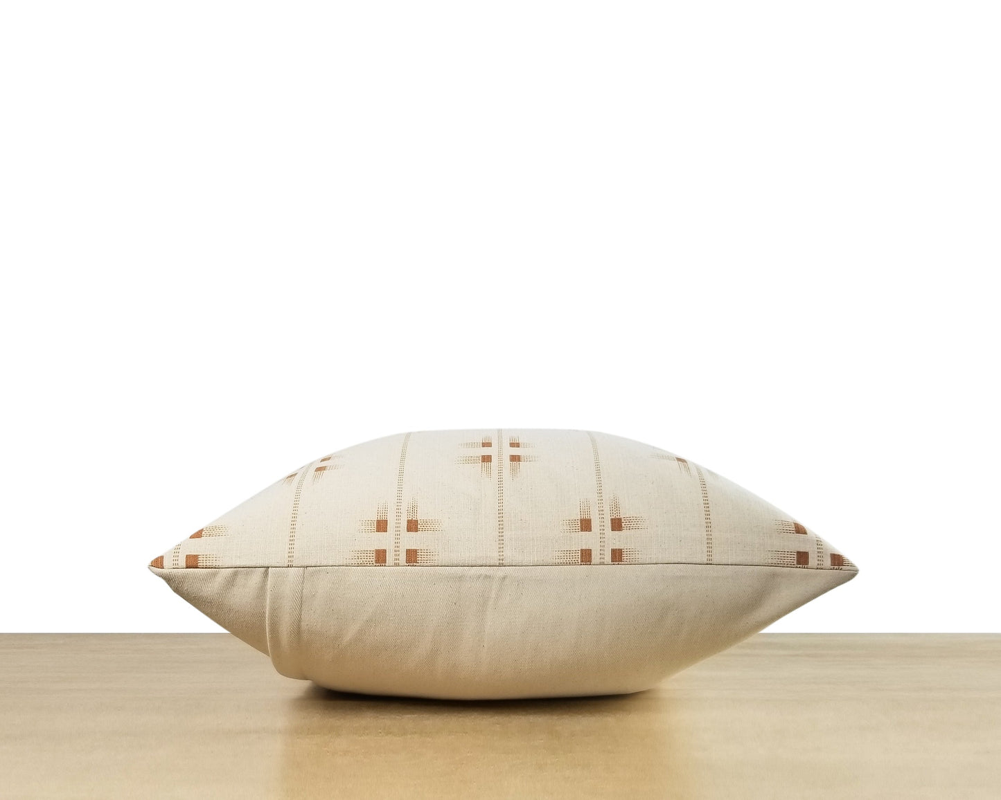 White & Sienna Printed Pillow Cover
