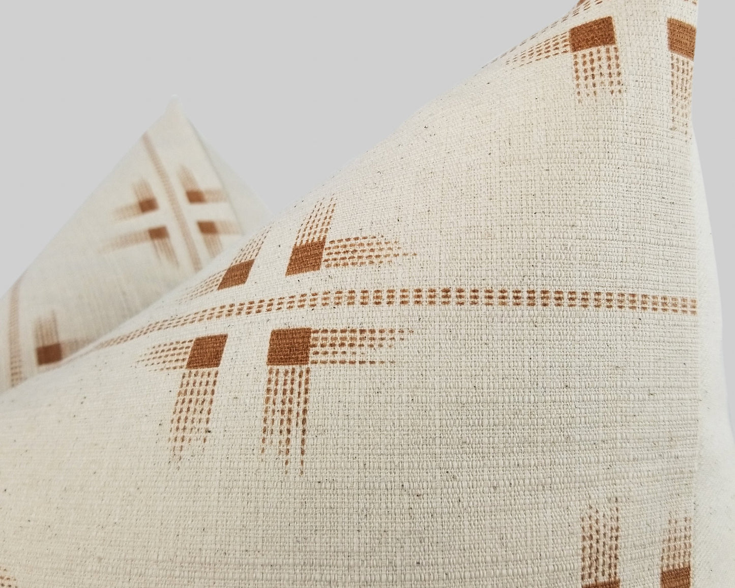 White & Sienna Printed Pillow Cover