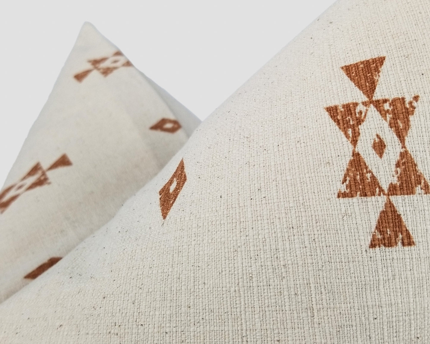 White & Sienna Printed Pillow Cover