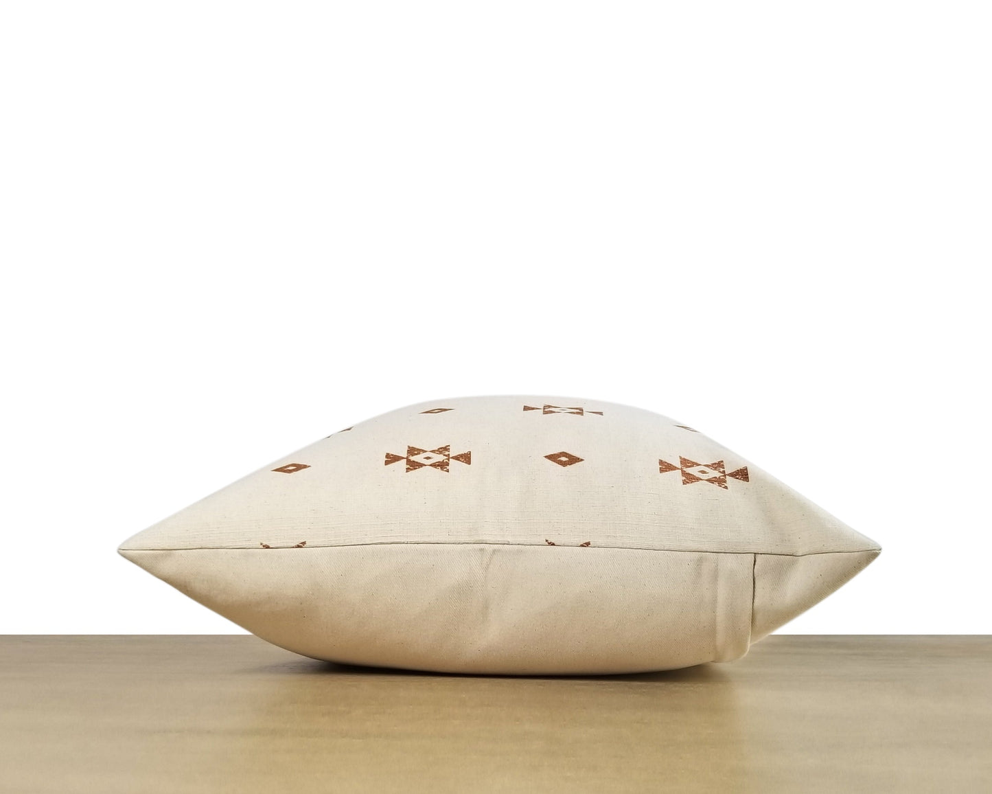 White & Sienna Printed Pillow Cover