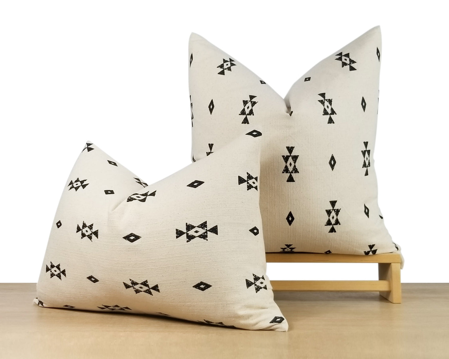 White & Sienna Printed Pillow Cover
