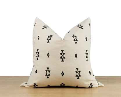 White & Sienna Printed Pillow Cover