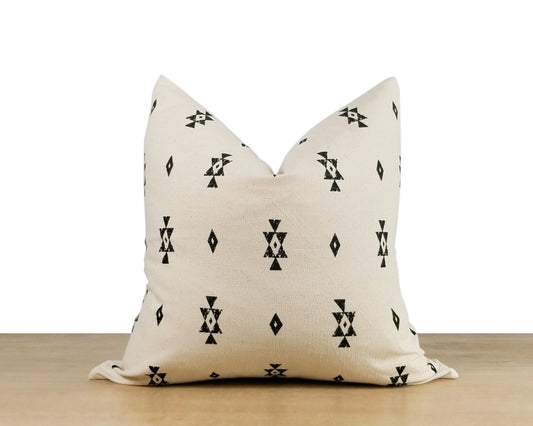 White & Sienna Printed Pillow Cover