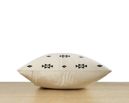 White & Sienna Printed Pillow Cover