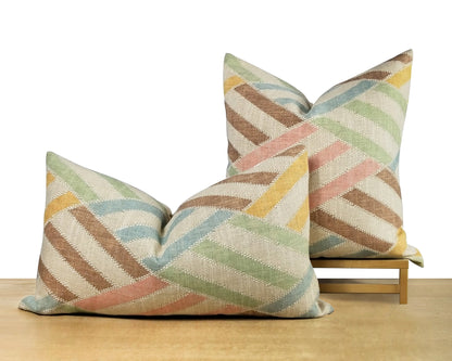 Multi-Color Retro Chevron Throw pillow Cover