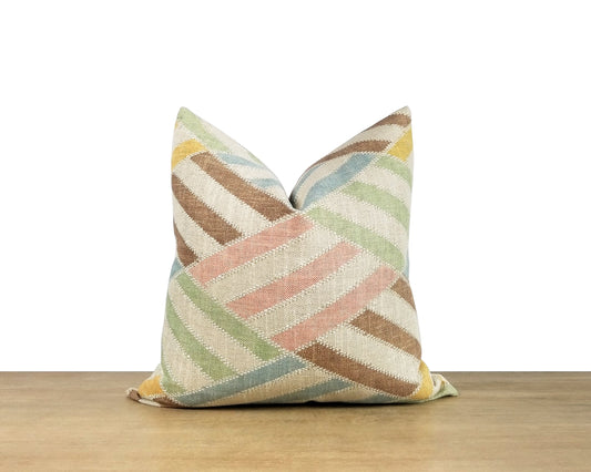 Multi-Color Retro Chevron Throw pillow Cover