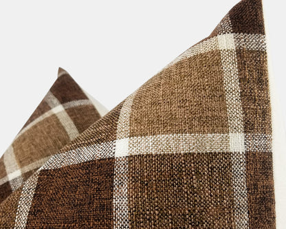 Retro Plaid Throw Pillow Cover