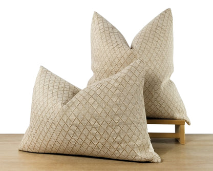 Diamond Grid Woven Pillow Cover