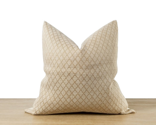 Diamond Grid Woven Pillow Cover