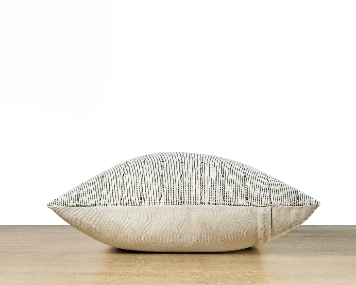 Textured Stripe Pillow Cover | White/Denim Blue
