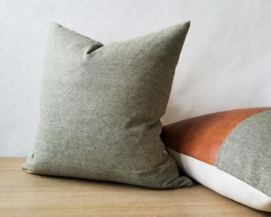 Moss Green | Cross-Dye Linen Pillow Cover