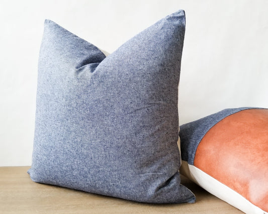 Coastal Blue | Cross-Dye Linen Pillow Cover