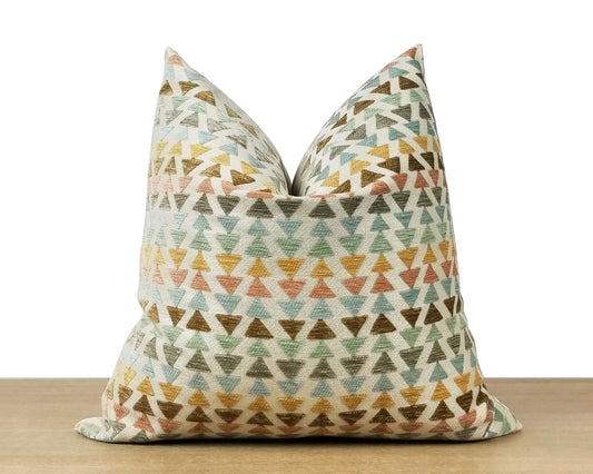 Retro Multi-color Jacqaurd Throw Pillow Cover