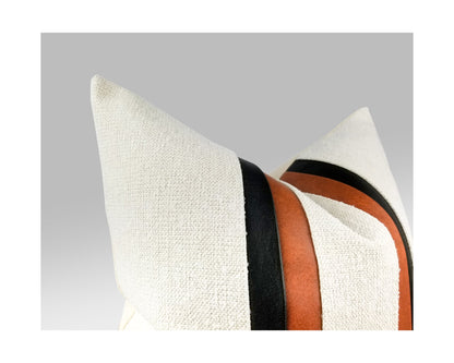 White and Black ASTA Brushed Pebble Throw Pillow Cover