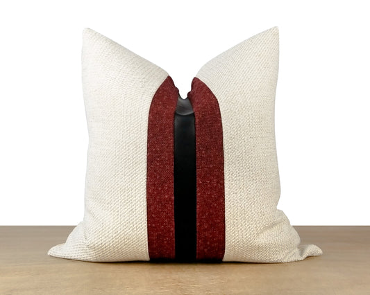 Holiday Red LINA Textured Throw Pillow Cover