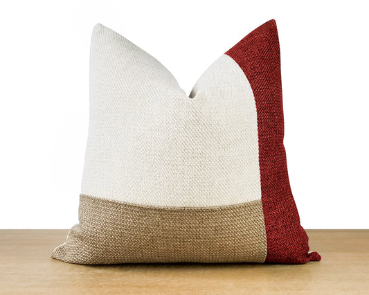 Holiday Red AVERY Textured Throw Pillow Cover