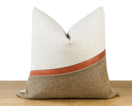 Dark Beige LUCCA 3 Textured Throw Pillow Cover