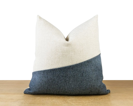 Coastal Blue LUCCA Textured Throw Pillow Cover
