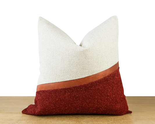Holiday Red LUCCA 3 Textured Throw Pillow Cover