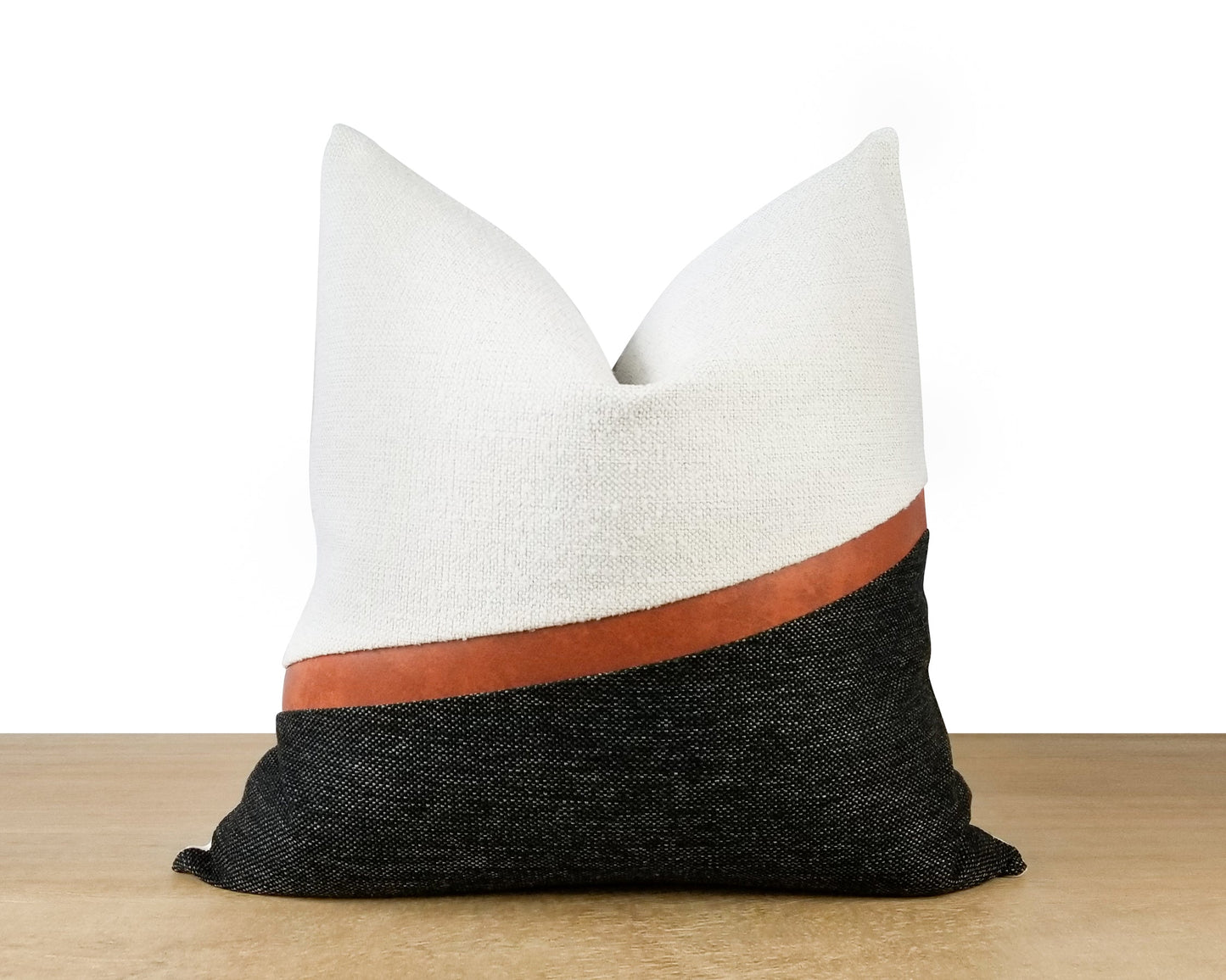 Gold Stripe White and Black LUCCA Brushed Pebble Throw Pillow Cover
