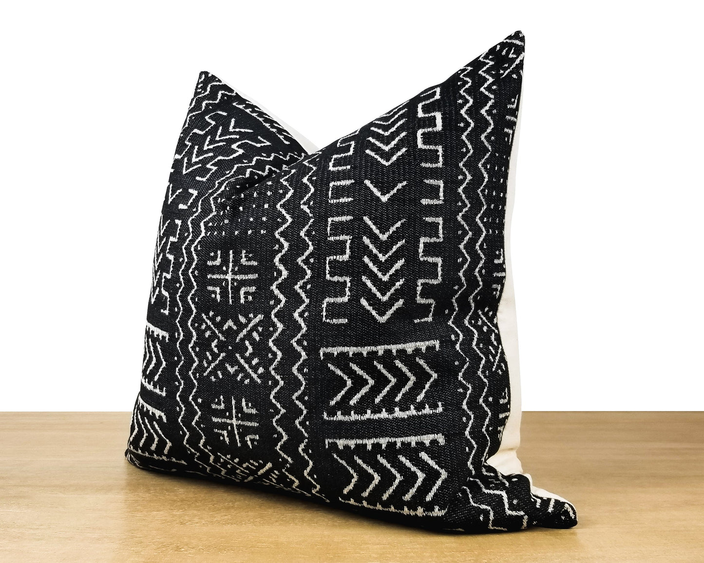 Black Bogolan Jacquard Throw Pillow Cover