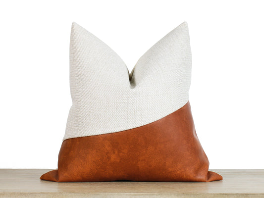 Cognax Faux Leather LUCCA Textured Throw Pillow Cover