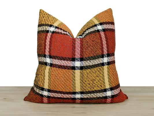 Retro Red Plaid Pillow Cover