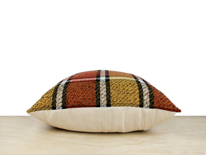 Retro Red Plaid Pillow Cover