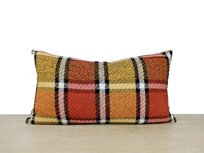 Retro Red Plaid Pillow Cover