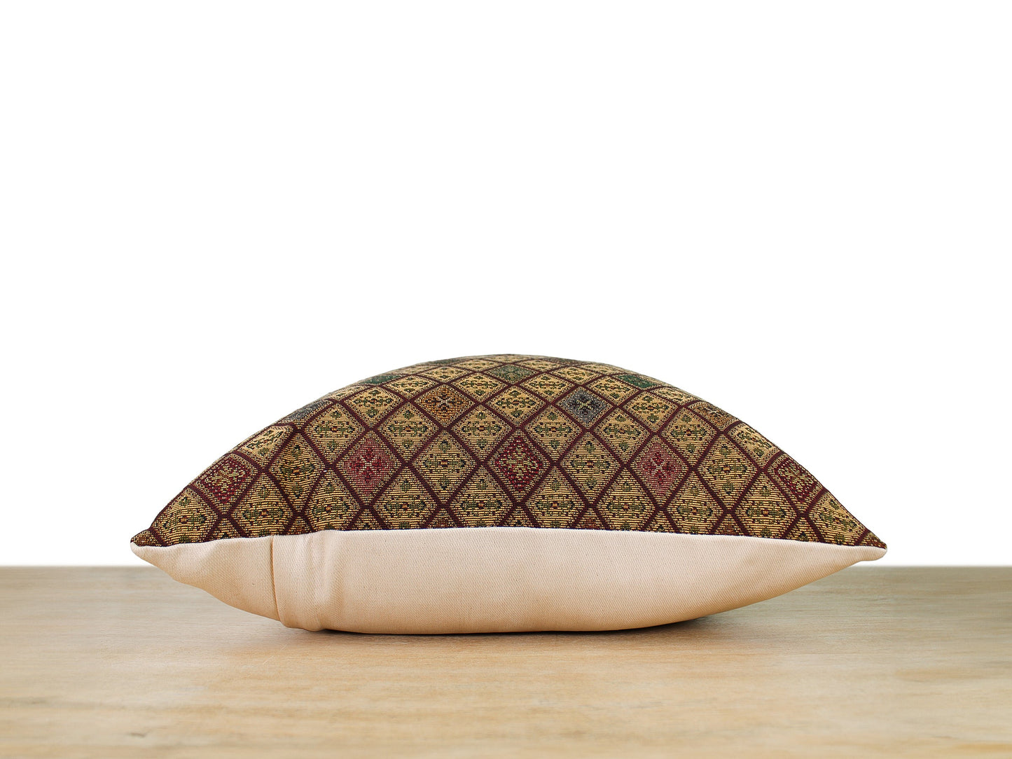 Burgundy Mulit-color Turkish Jacquard Pillow Cover